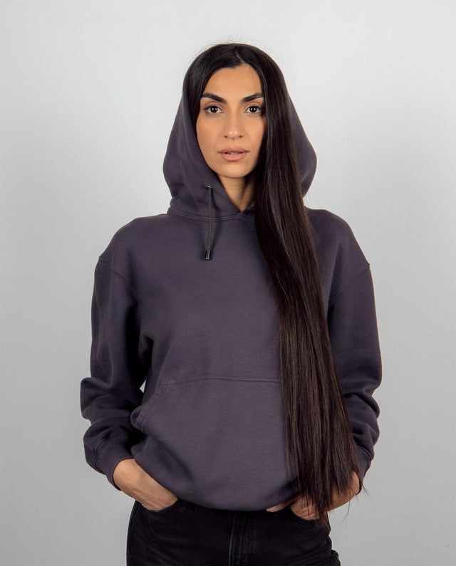 Organic Cotton Purple Gray Hoodie  - Women - Malibu